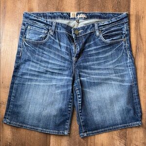 Kut from the Kloth Blue Washed Denim Bermuda Shorts 12